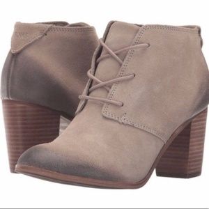 TOMS Taupe Lunata Lace Up Booties 7.5